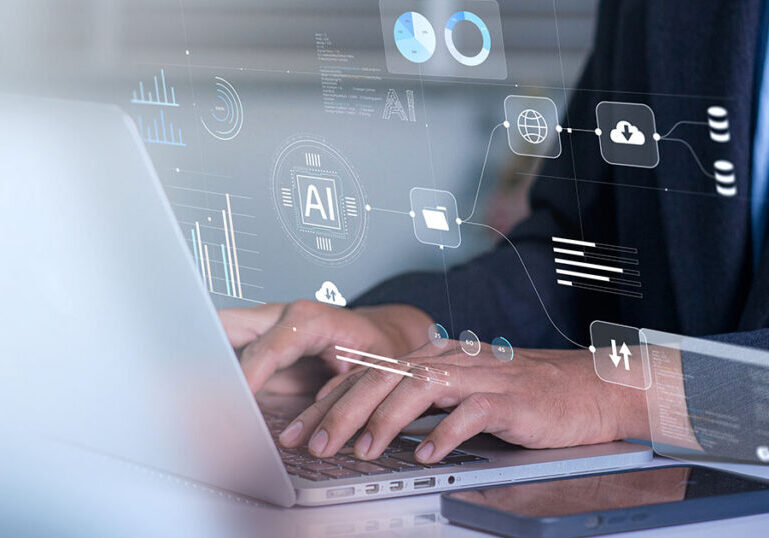 Employee using AI to assist with daily tasks on computer