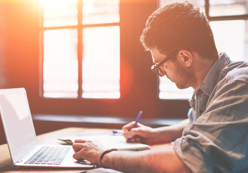 Man researching market trends