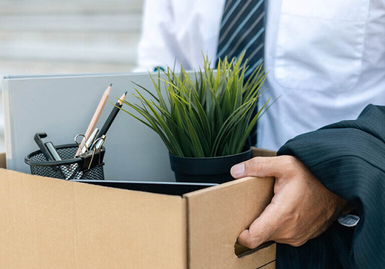 Man clears our his office after being laid off and wants to know what to do now.