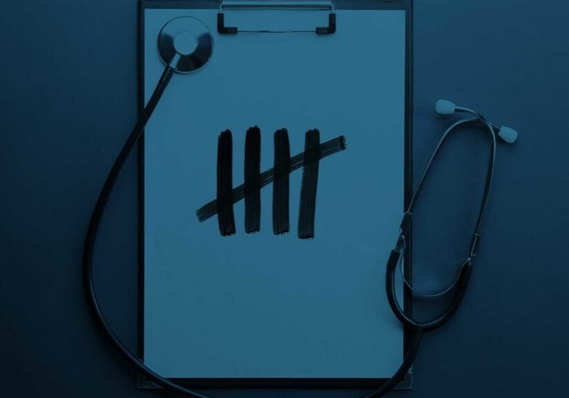Clipboard with stethoscope